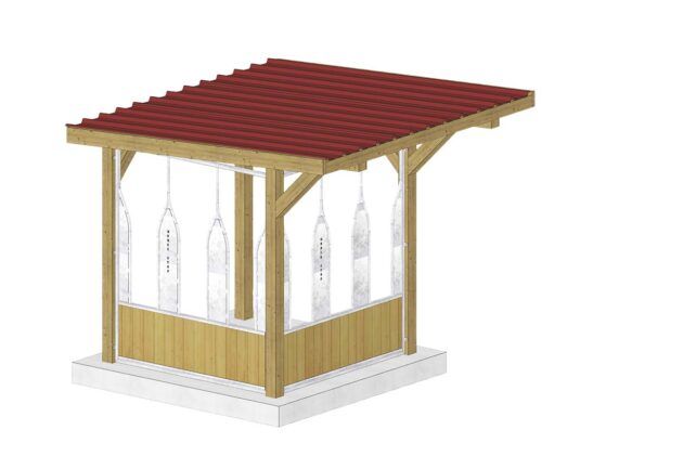 Râtelier paddock-terrasse simple 2 façades libre-service