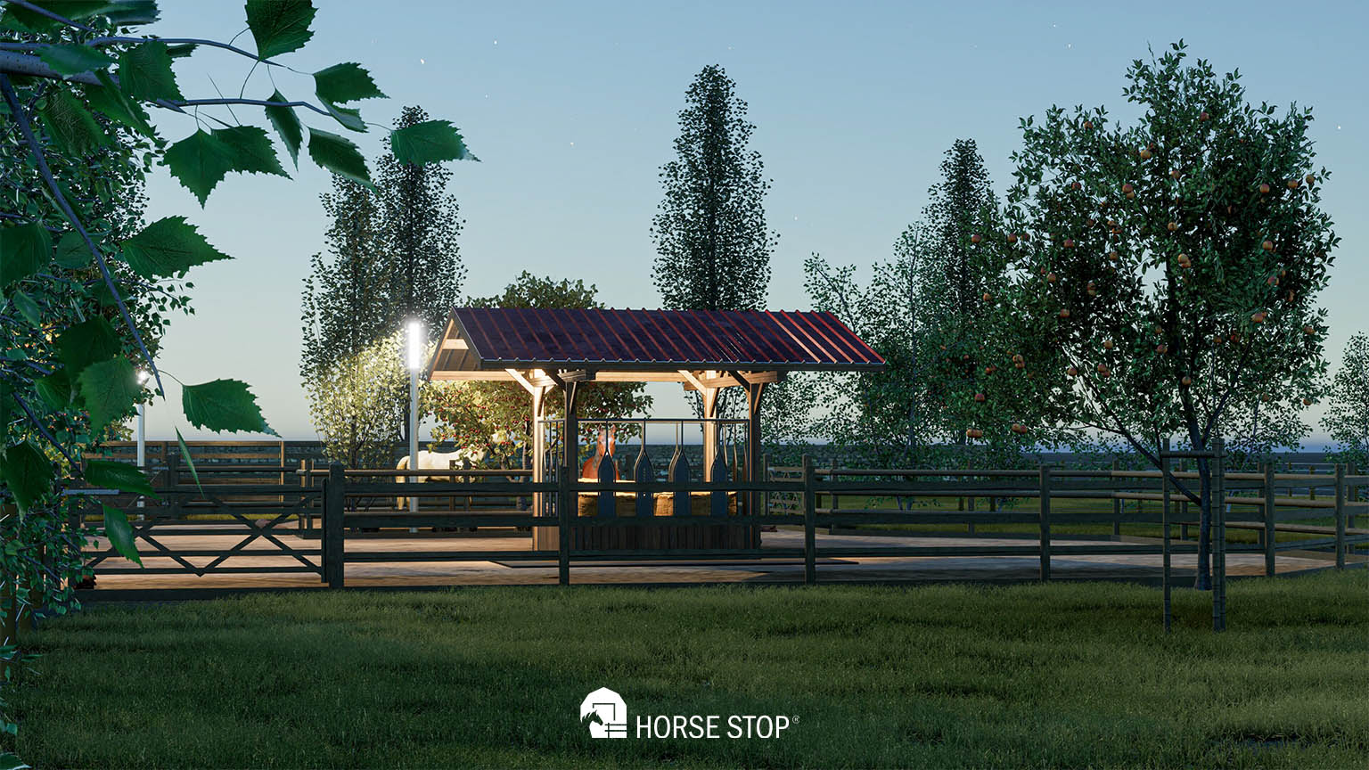 l'abri libre service dans une écurie active 3D par horse stop