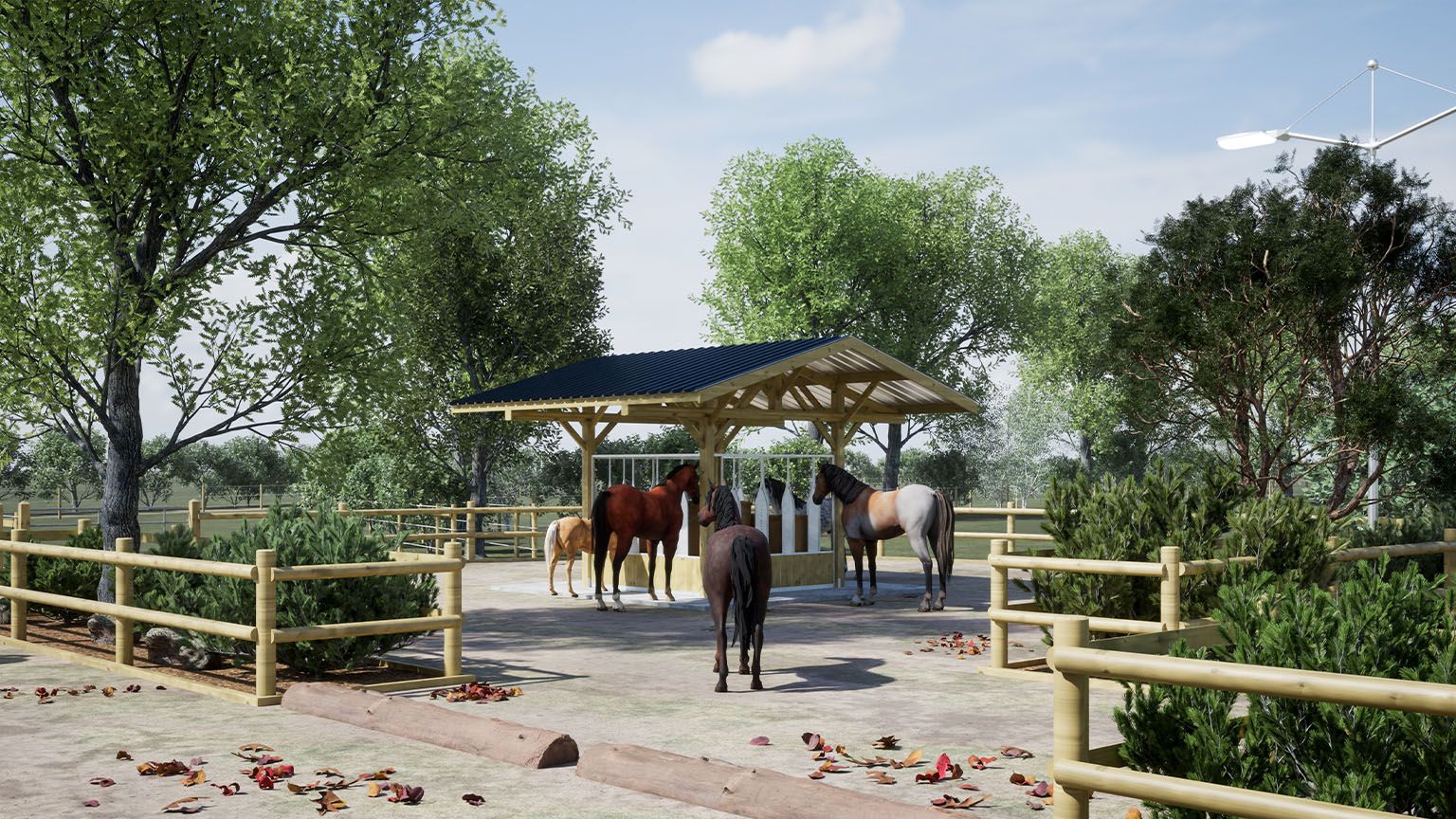 Une école d'équitation innovante en visuels 3D