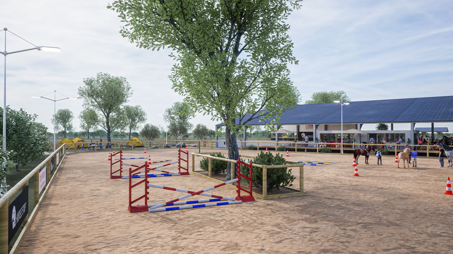 Une école d'équitation innovante en visuels 3D